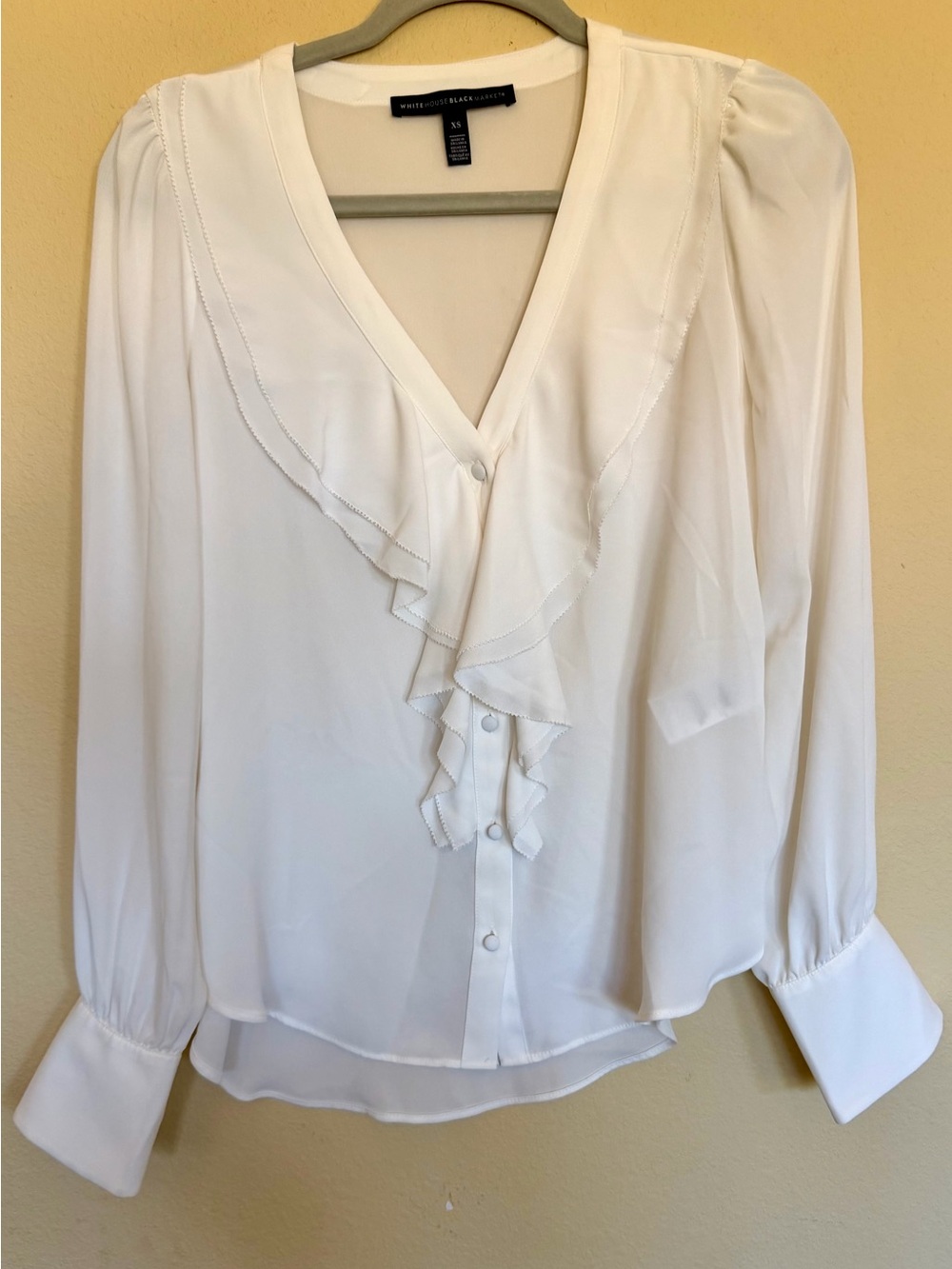 White House Black Market Ruffle blouse size xs
